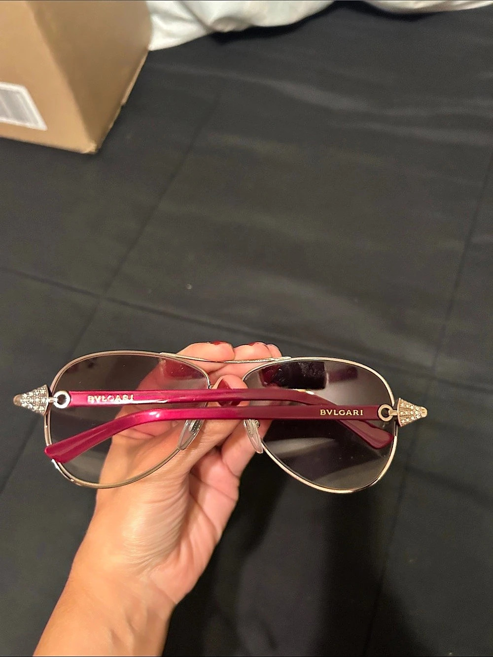 BVLGARI Aviator Sunglasses in Gold & Pink Authentic